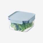 קופסת אחסון מרובעת 1.25 ליטר מכסה בצבע מנטה מסדרת קלאסיק פלוס של Lock&Lock