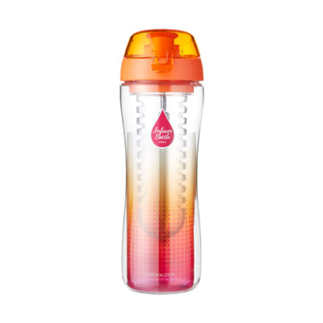 בקבוק חליטה לשתיה קרה 650 מ"ל עם פיה-כתום עם מסננת פנימית לחליטת העלים BISFREE של Lock&Lock דגם ABF639IG