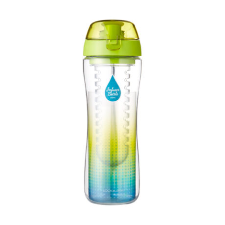 בקבוק חליטה Lock&Lock לשתייה קרה 650 מ"ל עם פיה -ירוק עם מסננת פנימית לחליטת העלים BISFREE דגם ABF639IO