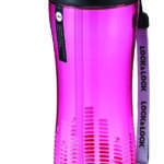 בקבוק 550 מ"ל Bisfree של Lock&Lock עם קש ופיית סיליקון נשלפת ורוד שקוף דגם 628P