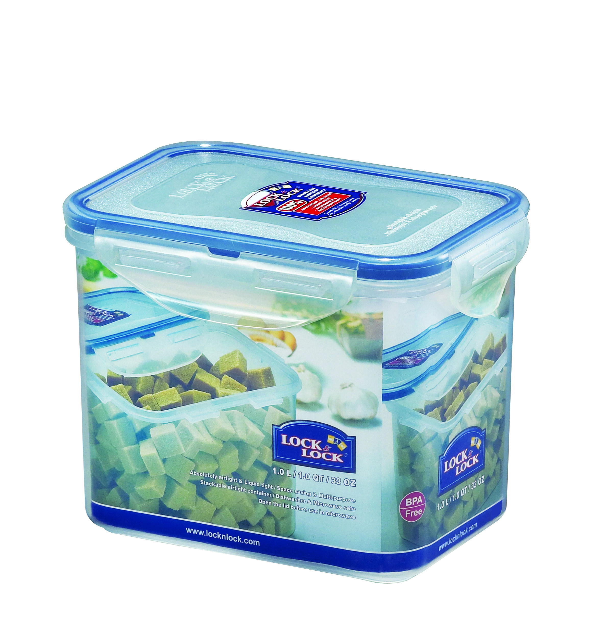 700-812-1.jpg קופסת אחסון Lock&Lock הרמטית 1 ליטר דגם 812 מידות: 11.7x10.8x15.1 ס"מ – תמונה 1