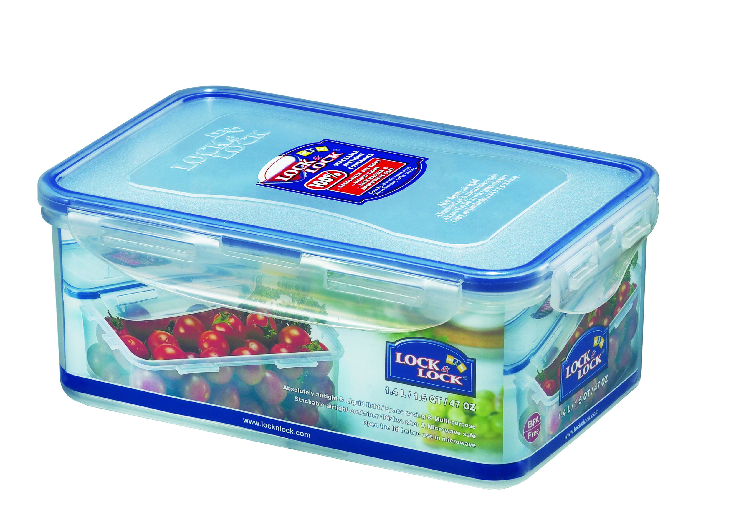 700-817-3-1-scaled-1.jpg קופסת אחסון Lock&Lock הרמטית 1.4 ליטר מידות: 8.4x13.4x20.5 ס"מ דגם 817H – תמונה 1