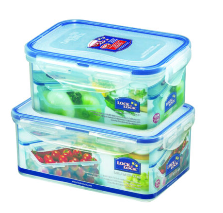 סט 2 קופסאות  אחסון Lock&Lock הרמטיות הסט כולל: קופסא 600 מ"ל / מידות: 6.9x10.8x15.1 ס"מ + קופסא 1.4 ליטר / מידות: 8.4x13.4x20.5 ס"מ דגמים: 817H + 811