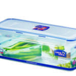 קופסת אחסון Lock&Lock הרמטית עם רשת 3.4ל' הרשת מיועדת לניקוז נוזלים. מידות: 11.8x13.1x33 ס"מ דגם 846