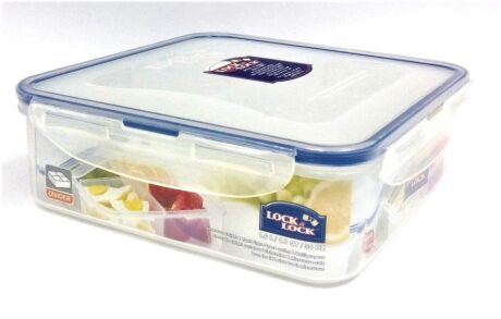 קופסת אחסון Lock&Lock הרמטית מרובעת 1.6 ל' עם חלוקה פנימית נשלפת. מידות: 6.5x20.5x20.5 ס"מ דגם 858C