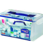 קופסת אחסון Lock&Lock לעזרה ראשונה/כלי עבודה 5 ל' עם חלוקה פנימית נשלפת לתאים בגדלים שונים. מידות: 14.4x18.2x29.3 ס"מ דגם 891