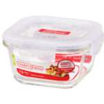 תבנית זכוכית מרובעת Lock&Lock אובן גלאס 300 מ"ל. מידות: 12x12x6.5 ס"מ דגם LLG 205