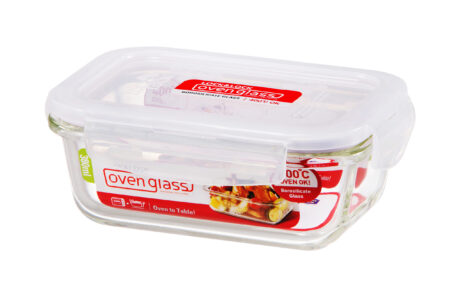 תבנית זכוכית מלבנית Lock&Lock אובן גלאס 380 מ"ל. מידות: 15x11x5.7 ס"מ. דגם LLG422