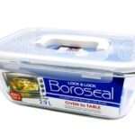 תבנית זכוכית מלבנית Lock&Lock בורוסיל 2.9 ל' עם ידית. מידות: 10.5x19.8x27.6 ס"מ דגם LLG463