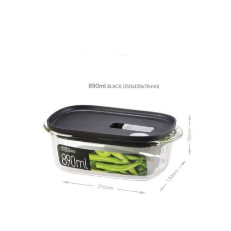 קופסת זכוכית מלבנית 890 מ"ל עם פתח אדים – Lock&Lock