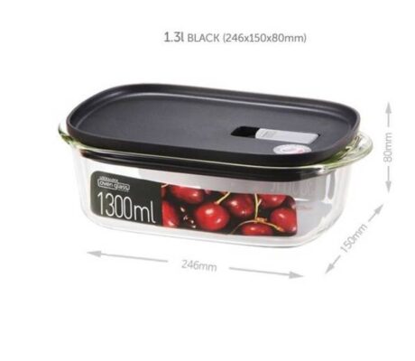 קופסת זכוכית מלבנית 1.3 ליטר עם פתח אדים – Lock&Lock