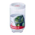 צנצנת פלסטיק מתחברת "אינטרלוק" 1.3 ל' Lock&Lock קוטר: 10.7 ס"מ גובה: 18.5 ס"מ דגם INL402