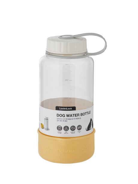 בקבוק מים 1 ליטר עם קערית סיליקון למים לכלב