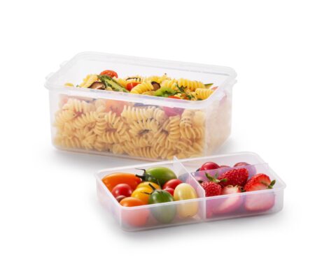 קופסת Lock&Lock עם תא עליון מחולק נשלף 1.4 ל' מידות: 8.4x13.4x20.5 ס"מ דגם HPL817HIT