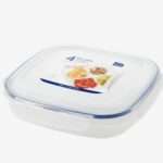 קופסת Lock&Lock מרובעת 1.35 ליטר מחולקת ל-4 תאים עם דפנות גבוהות המונעות מעבר מזון בין התאים מידות: 23x23x6 ס"מ דגם HPL970D