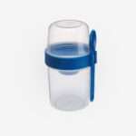 קופסא פלסטיק דו צדדית TO-GO עם מיכל לרטבים וכפית. חלק עליון 310מ"ל+חלק תחתון 560 מ"ל מידות: 17.7x9.9x10.5 ס"מ דגם LLS222L