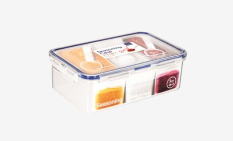 קופסת אחסון הרמטית עם 3 תאים וכפית | דגם 817 - Lock&Lock